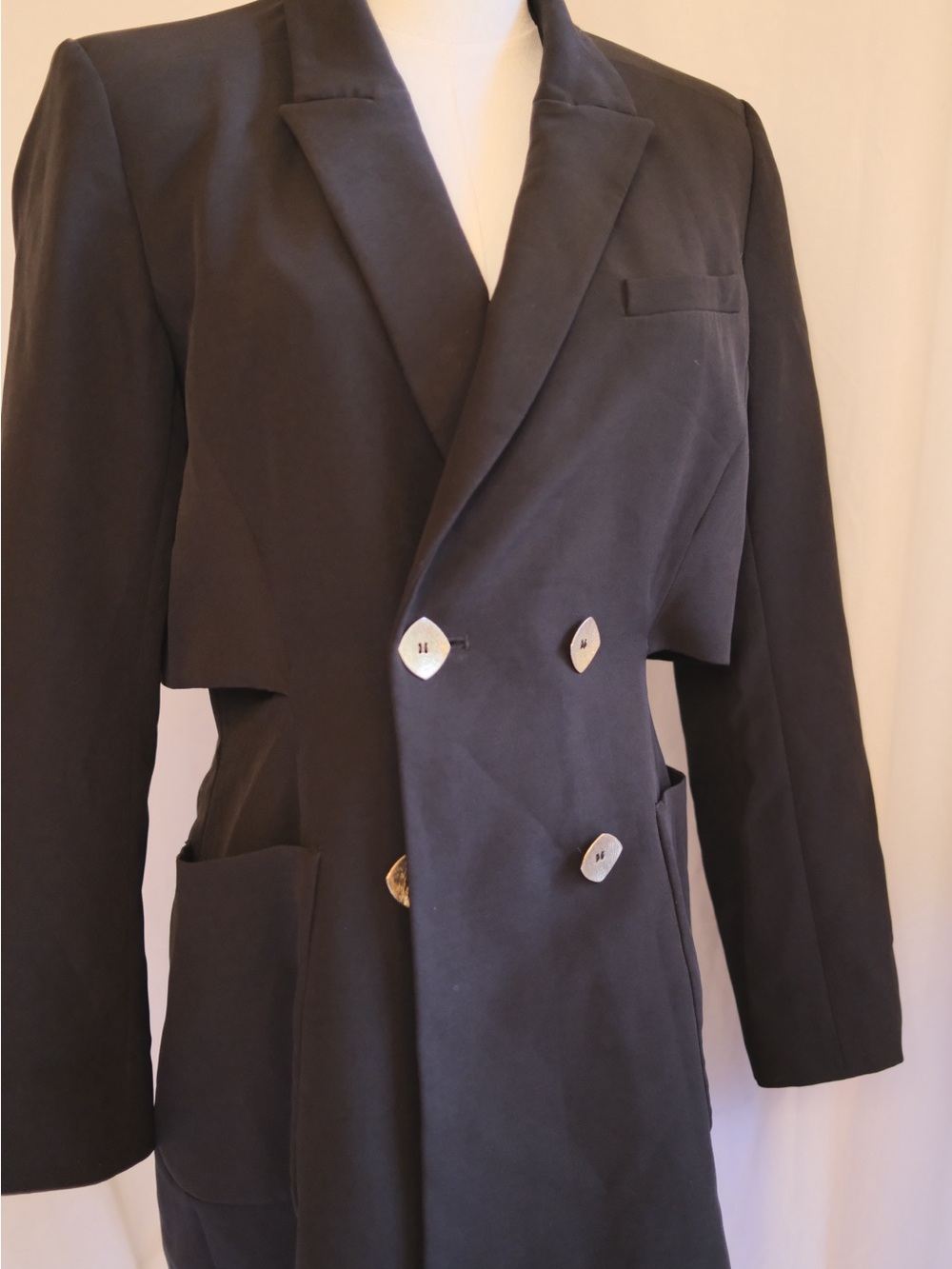 Zara Black Tuxedo Style Romper Tailored Blazer Playsuit S - Picture 5 of 10